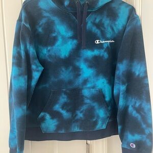 Champion Blue Tie-Dye Hoodie
